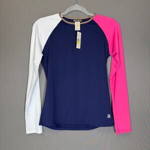 NWT Tommy Bahama long sleeve rash guard - womens color blocked navy pink size M